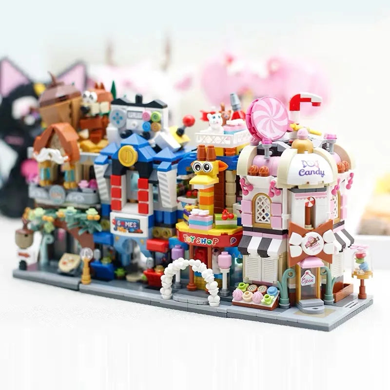 LOZ Blocks Cute Mini Street Store Children Educational Toys Small Shop Brinquedos Model  Building Bricks Girl Gifts 1621 - 1652
