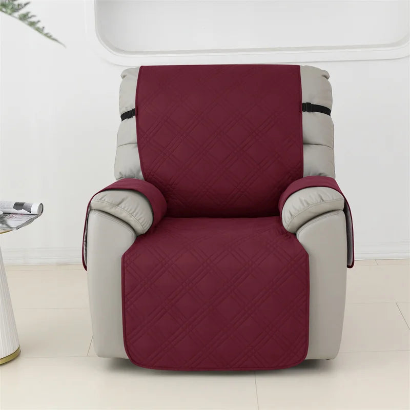 1seater Waterproof Recliner Cover Solid Color Quilted Armchair Slipcover Pet Kids Accent Couch Cushion Living Room Hotel Home