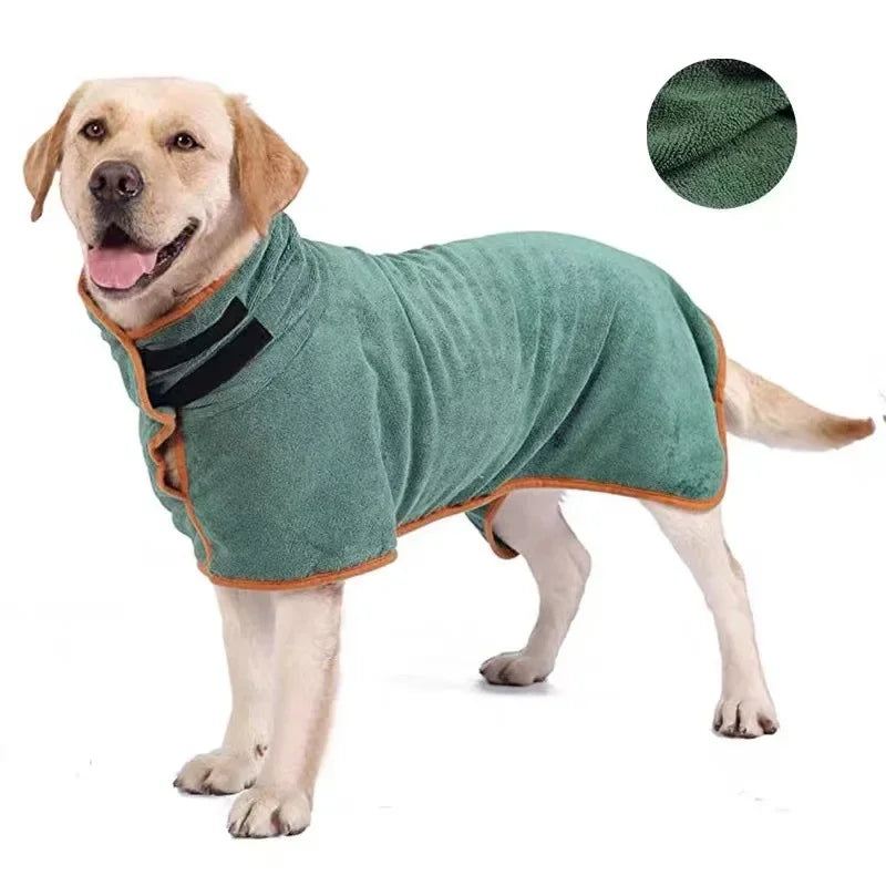 Dog & Cat Bathrobe – Quick Dry Absorbent Towel Wrap, Full Coverage