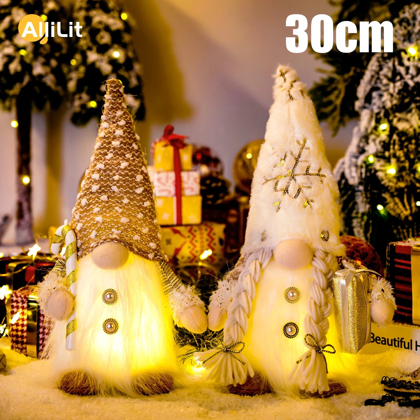 Glowing Gnome Christmas Faceless Doll 30cm Tree Decorations 2025 Night Light Xmas Gift Navidad 2023 New Year Home Decor