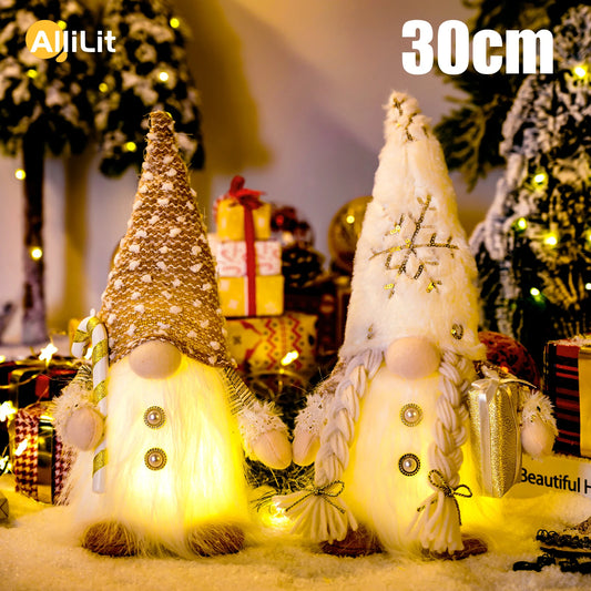 Glowing Gnome Christmas Faceless Doll 30cm Tree Decorations 2025 Night Light Xmas Gift Navidad 2023 New Year Home Decor