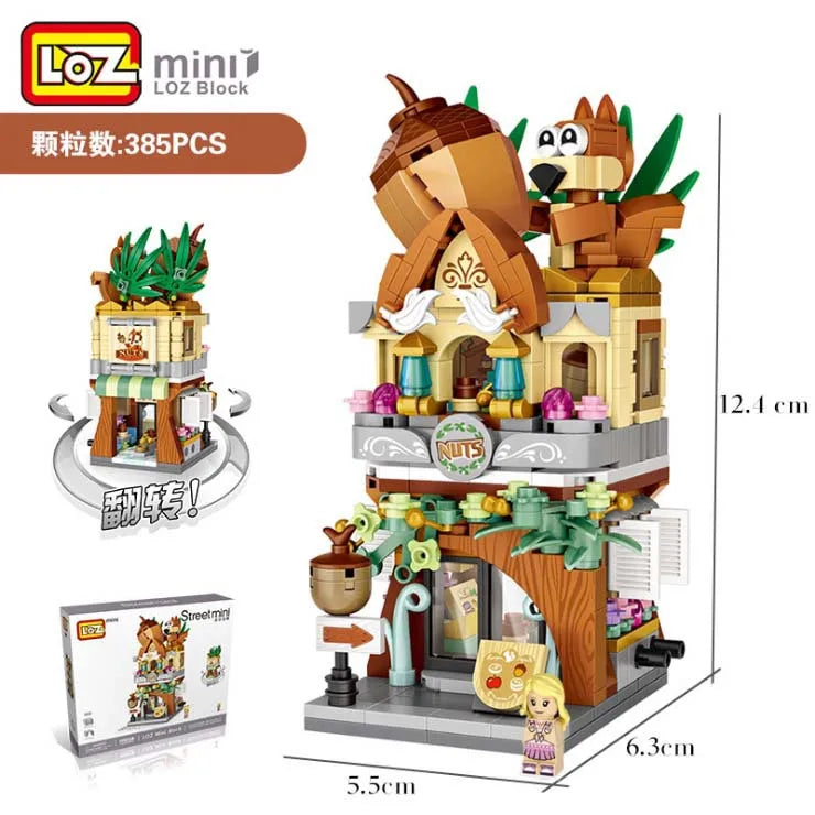 LOZ Blocks Cute Mini Street Store Children Educational Toys Small Shop Brinquedos Model  Building Bricks Girl Gifts 1621 - 1652