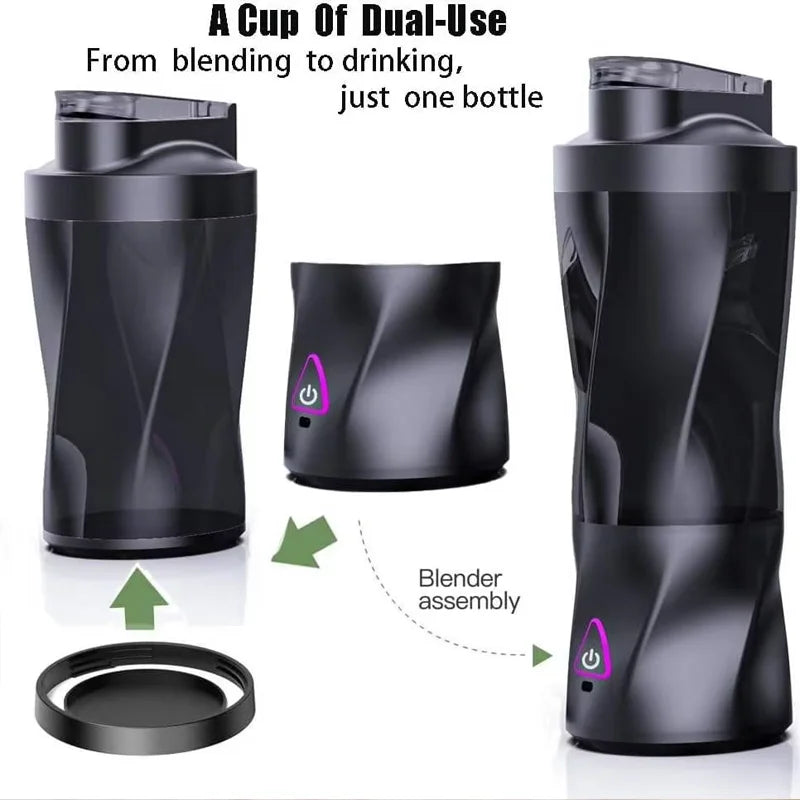 Portable Electric Mixer USB Rechargeable Mini Portable Juicer Smoothie Manufacturing Fruit Mixer For Home Travel Cooking Kitchen