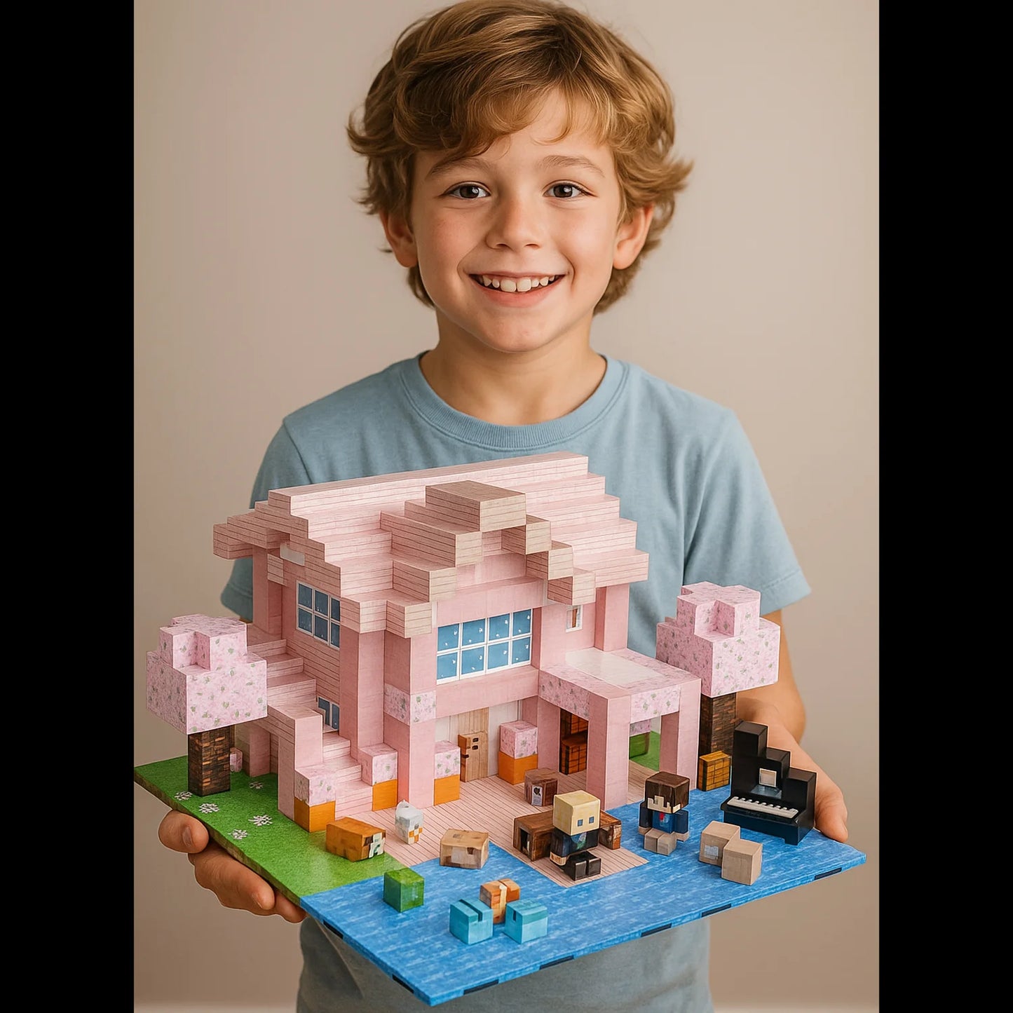 Magnetic Building Blocks Mine World Magnet Cube Brick Sets Best Gift for Boys Girls Kids 3+ DIY Pixel style Model Base plate Toy
