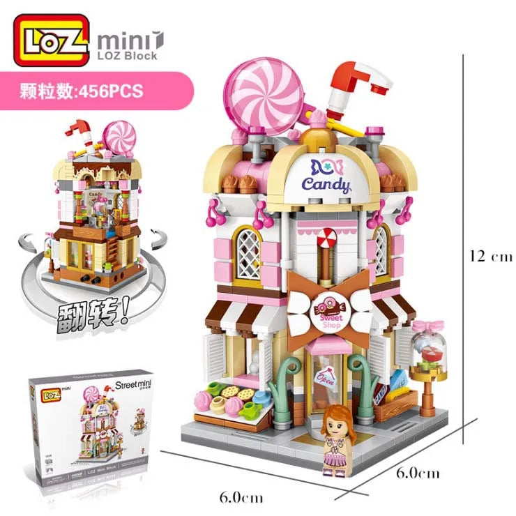 LOZ Blocks Cute Mini Street Store Children Educational Toys Small Shop Brinquedos Model  Building Bricks Girl Gifts 1621 - 1652