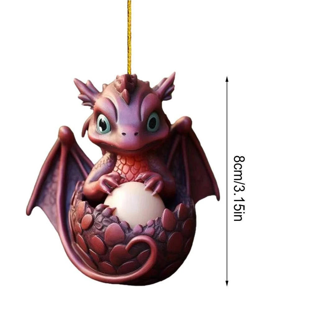 Christmas Dragon Ornaments Novelty Dragon Egg Tree Pendant Cute Hanging Ornament Acrylic for Home and Car Decoration