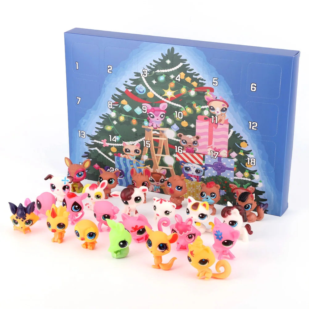 2025 Christmas Advent Calendar Little Pet 24 Day Authentic Mystery Figures Countdown Calendar Surprise Collectible Toy Kids Gift