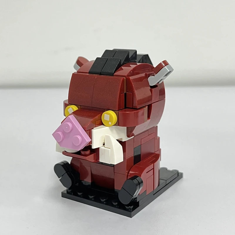 MOC Cute Animals Bear Cow Rabbit Eagle Penguin Hedgehog Tiger Panda Pig Building Blocks Toys for Children Kids Christmas Gifts