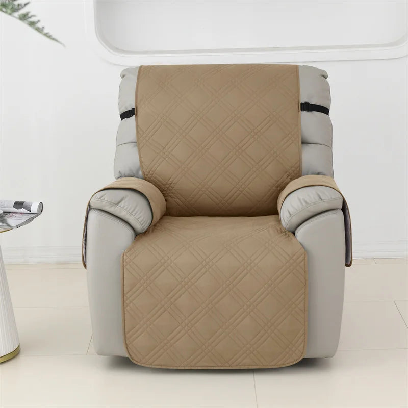 1seater Waterproof Recliner Cover Solid Color Quilted Armchair Slipcover Pet Kids Accent Couch Cushion Living Room Hotel Home