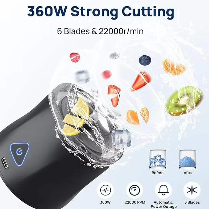 Portable Electric Mixer USB Rechargeable Mini Portable Juicer Smoothie Manufacturing Fruit Mixer For Home Travel Cooking Kitchen