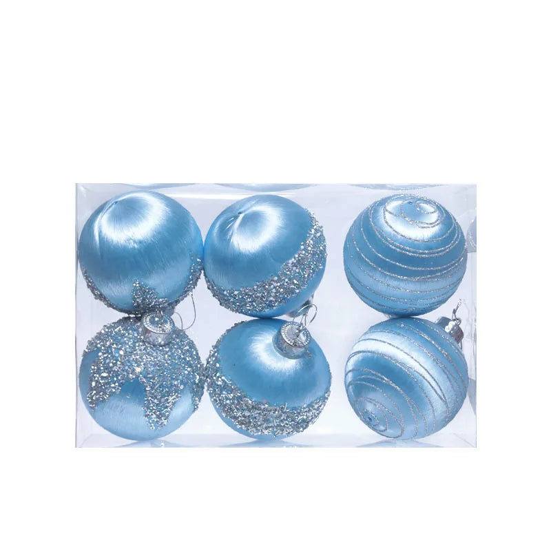 6/12pcs Velvet Christmas Balls Christmas Tree Hanging Ornament Exquisite Velvet Pendant Ball For Home Christmas Party Decoration