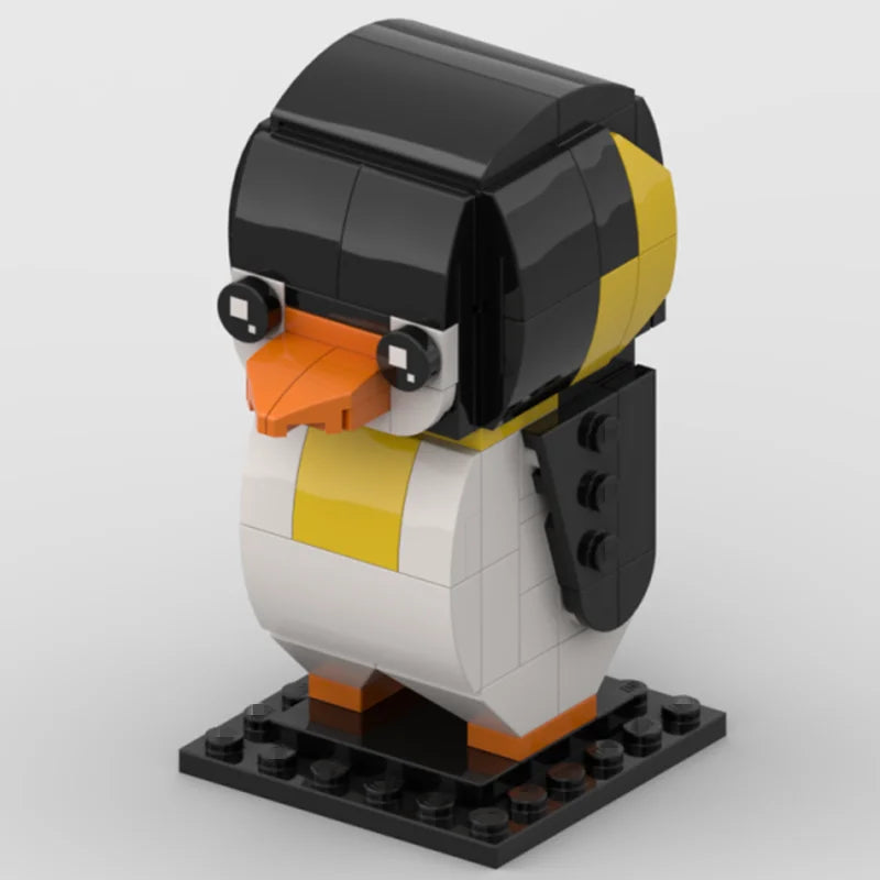 MOC Cute Animals Bear Cow Rabbit Eagle Penguin Hedgehog Tiger Panda Pig Building Blocks Toys for Children Kids Christmas Gifts