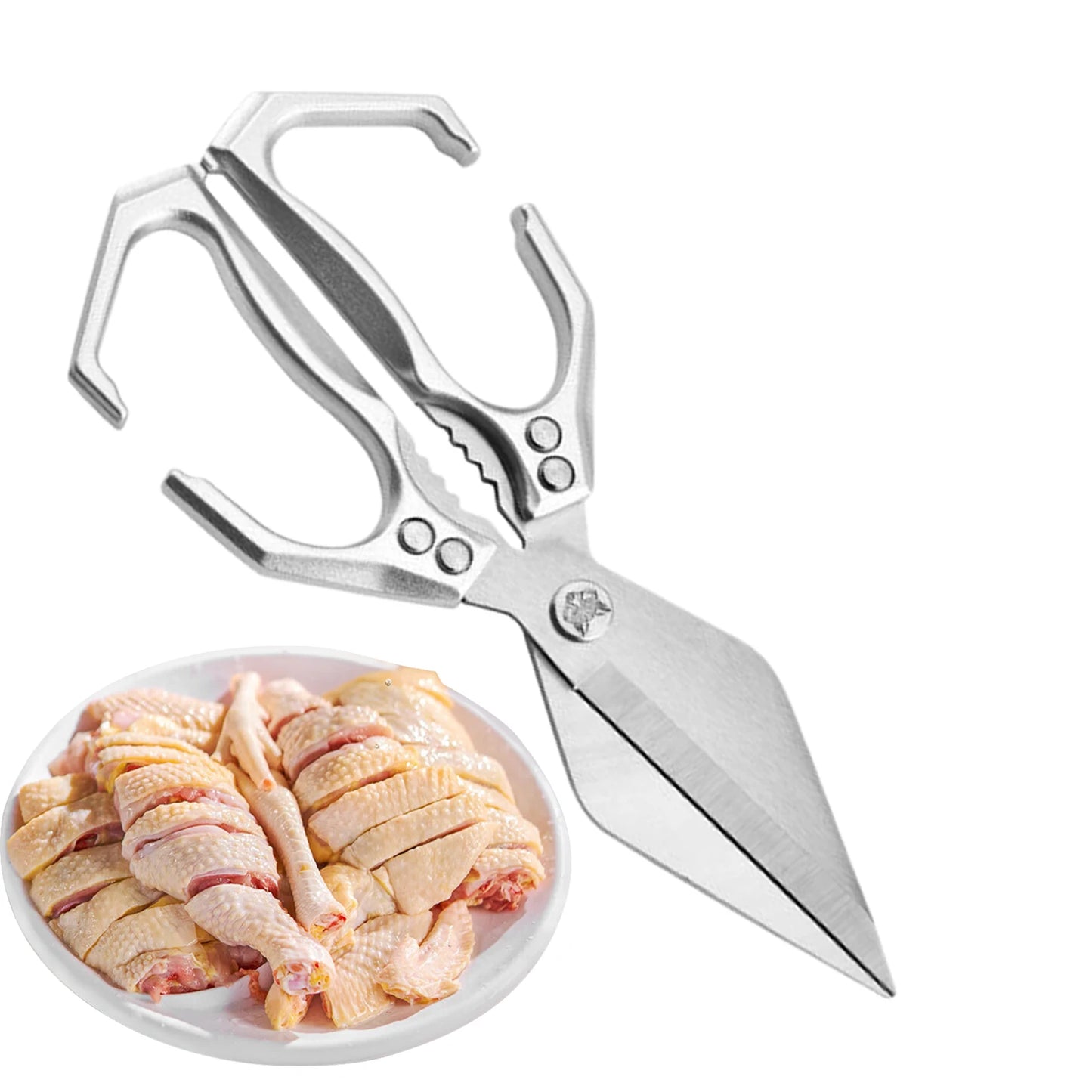 Kitchen Shears For Food Stainless Steel Meat Cutting Scissors Cooking Shears Heavy Duty Utility For Chicken Cutting Turkey Fish