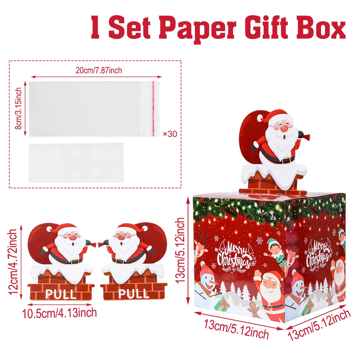 Christmas Cash Gift Box Happy 2026 New Year Decoration Surprise Money Pulling Box Xmas Navidad Santa Claus Gift Money Envelope