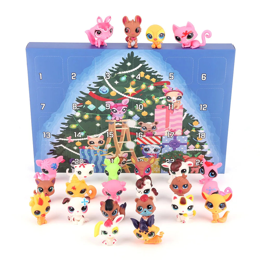 2025 Christmas Advent Calendar Little Pet 24 Day Authentic Mystery Figures Countdown Calendar Surprise Collectible Toy Kids Gift