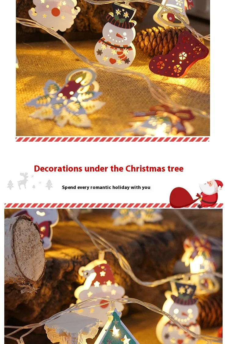 Christmas Lights String Santa Claus Snowman USB Garland LED Christmas Tree Decorative Light Party New Year's Decor Natal droship