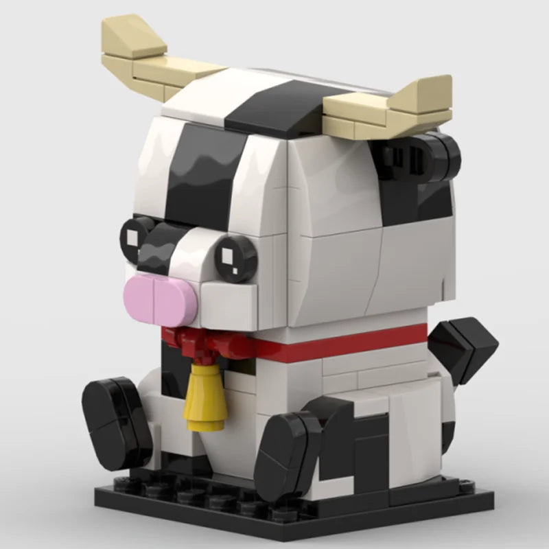 MOC Cute Animals Bear Cow Rabbit Eagle Penguin Hedgehog Tiger Panda Pig Building Blocks Toys for Children Kids Christmas Gifts