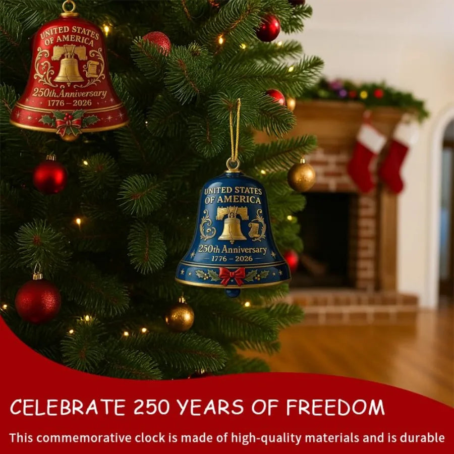 17762026 United States 250th Anniversary Bell Ornament 2D Acrylic Material Ideal for Christmas Trees Garden Decorations Terrace