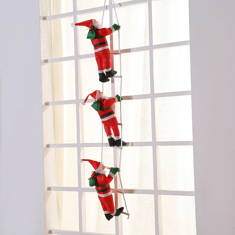 2025 DIY Christmas Santa Claus Climbing Ladder - Decorations for Home Xmas Tree, Wall, Window & Holiday