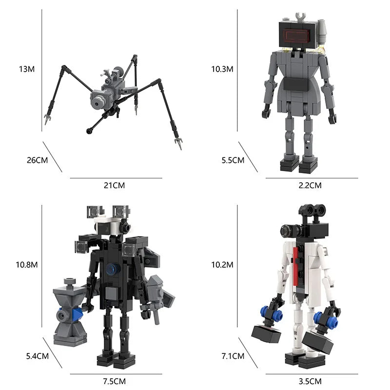 Skibidi Toilet Titan TV Man Speakerman Horror Game Bosses Camara Building Block Cartoon Doll Model Kids Birthday Halloween Gift