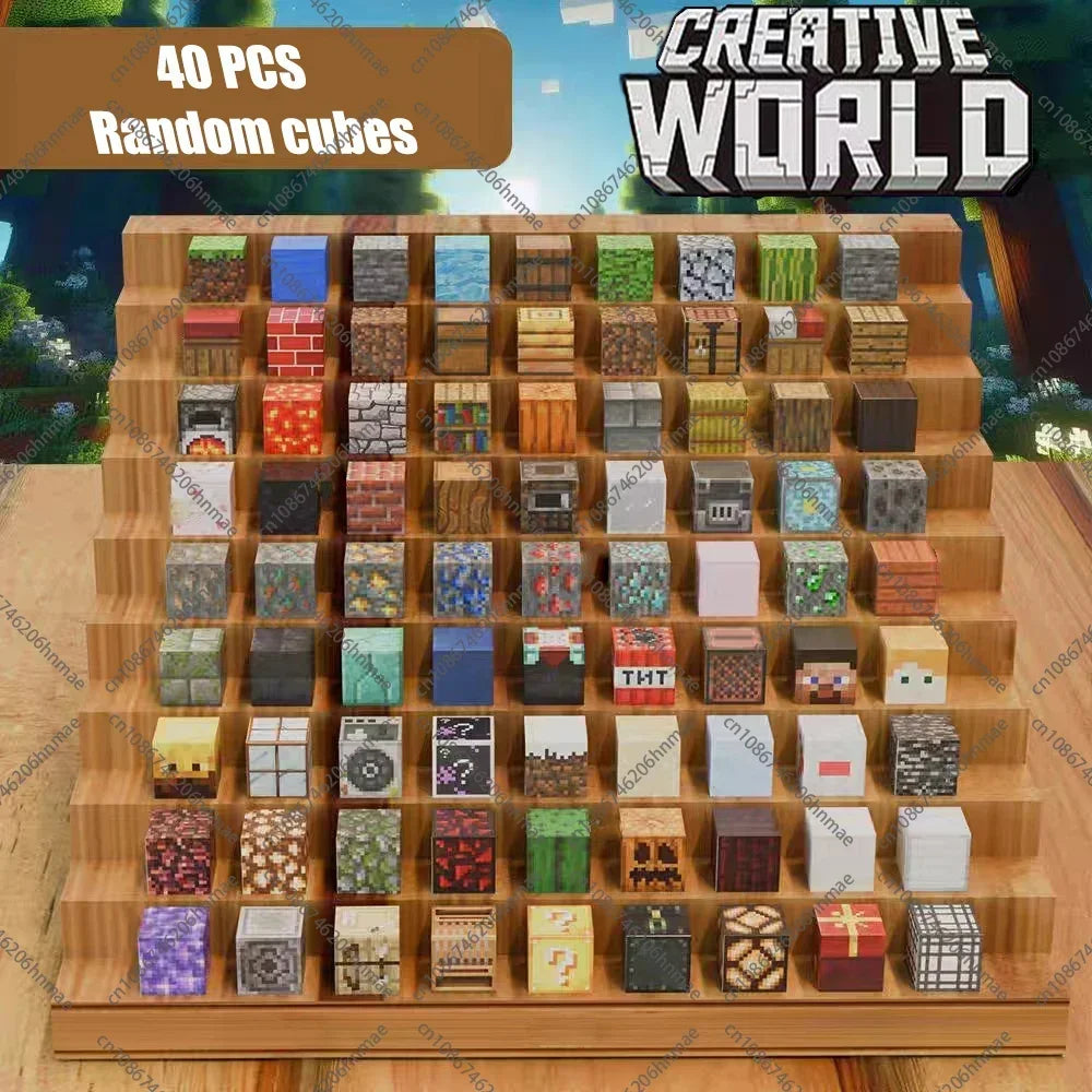 Magnetic Building Blocks Mine World Montessori Educational STEM Sensory Toy for Magnet Cube Kids Boys Girls Ages 3+ DIY Toy Gift