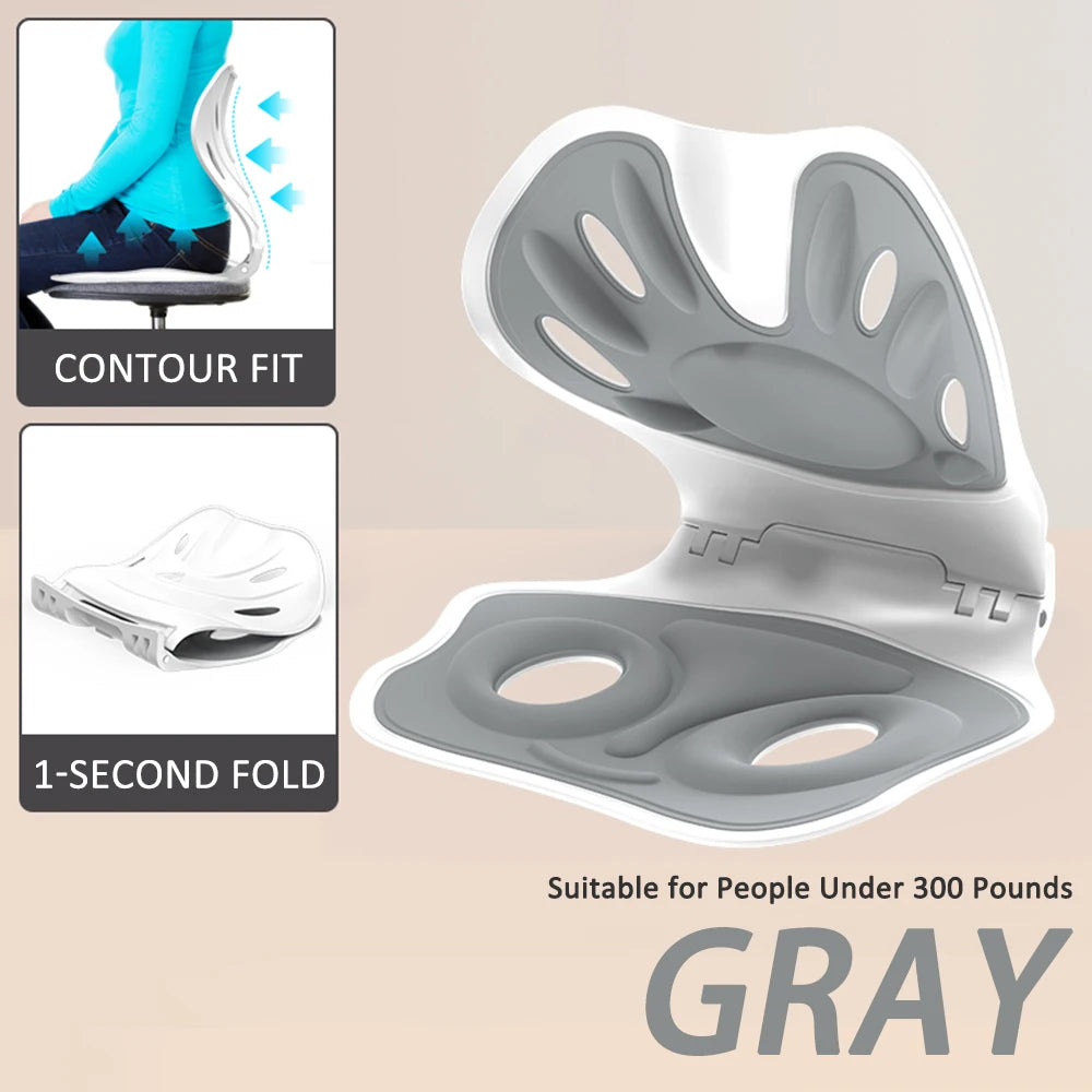 Foldable Back Support Sitting Posture Correction Office Chair Back Pain Relief Ergonomic Waist Protection Cushion Anti Hunchback