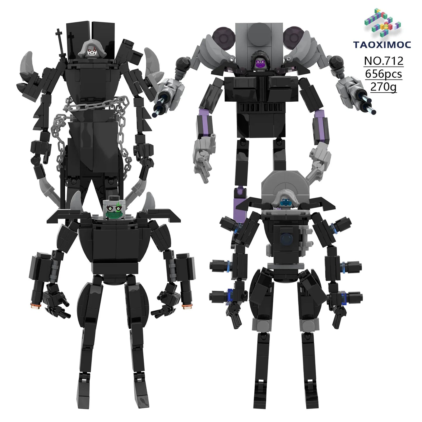 Skibidi Toilet Titan TV Man Speakerman Horror Game Bosses Camara Building Block Cartoon Doll Model Kids Birthday Halloween Gift