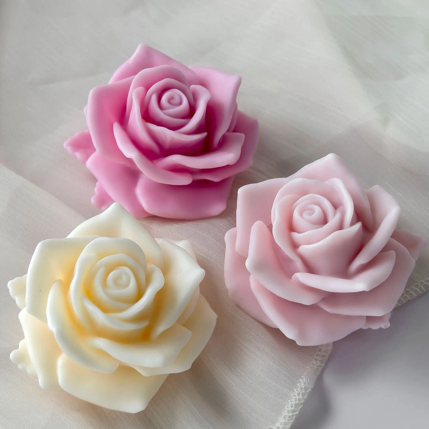 3D Rose Flower Aroma Candle Silicone Mold DIY Flowers Plaster Resin Ornament Molds Handmade Chocolate Candy Baking Tool