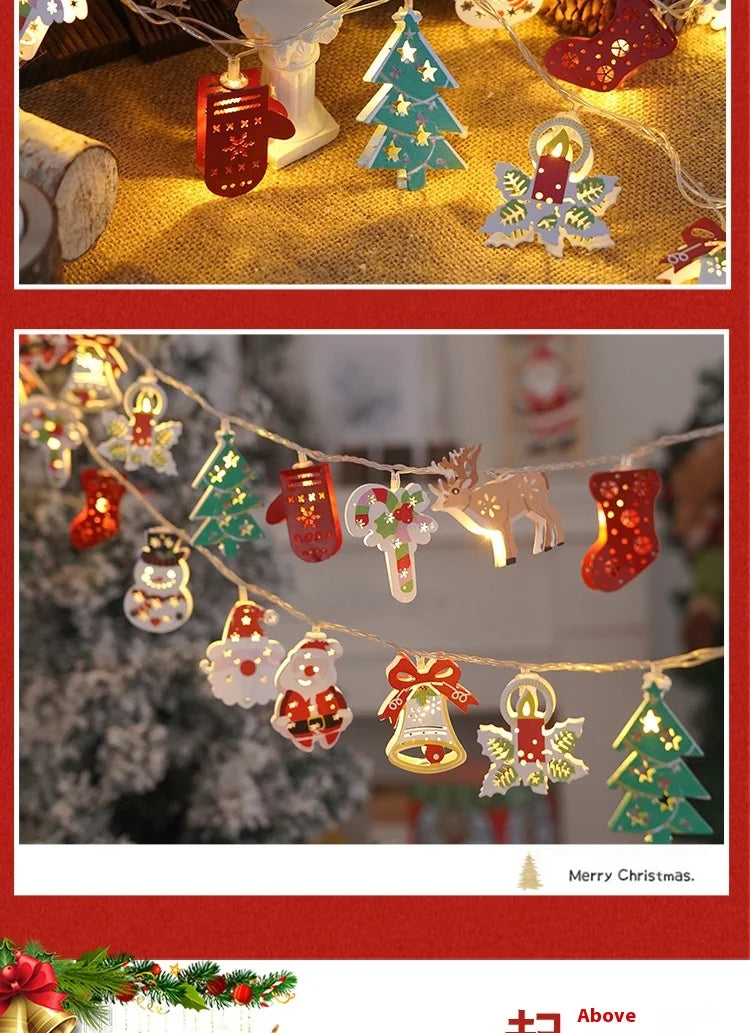 Christmas Lights String Santa Claus Snowman USB Garland LED Christmas Tree Decorative Light Party New Year's Decor Natal droship