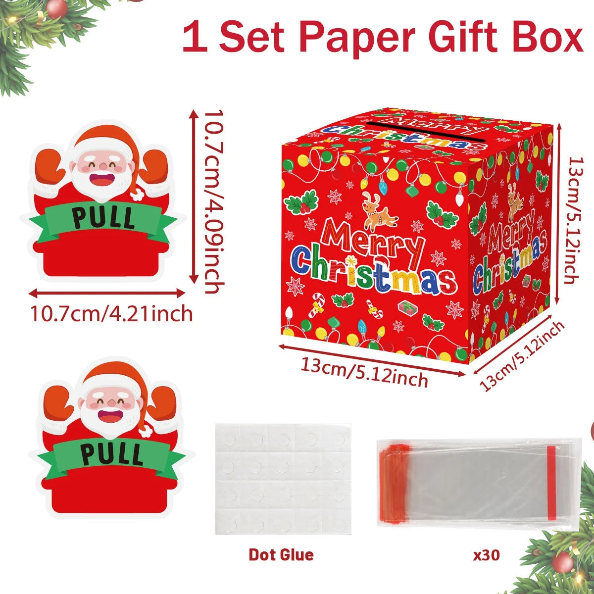 Christmas Cash Gift Box Happy 2026 New Year Decoration Surprise Money Pulling Box Xmas Navidad Santa Claus Gift Money Envelope