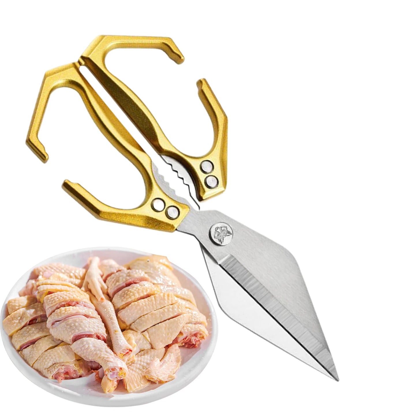 Kitchen Shears For Food Stainless Steel Meat Cutting Scissors Cooking Shears Heavy Duty Utility For Chicken Cutting Turkey Fish