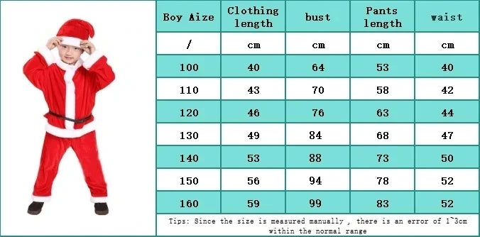 Warm Christmas Party Suit For Winter Kids, Coat, Pants, Santa Claus Role Play Suit For Boys And Girls, Chri