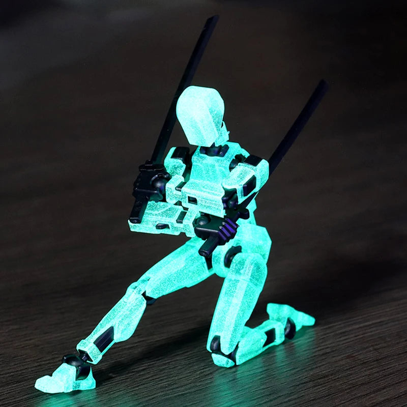 DIY Luminous T13 Multi-Jointed Movable  Mannequin Lucky Robot And Dog Action Figures Toys Kids Gifts