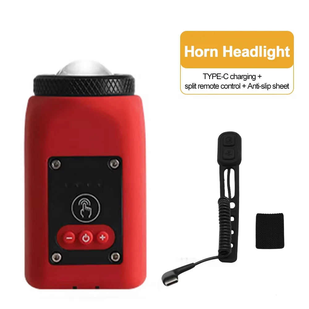 Bike Horn Light 110DB USB Rechargeable Bicycle Front Light Electric Bell Remote Control Horn Bike Light Night Cycling Accessorie