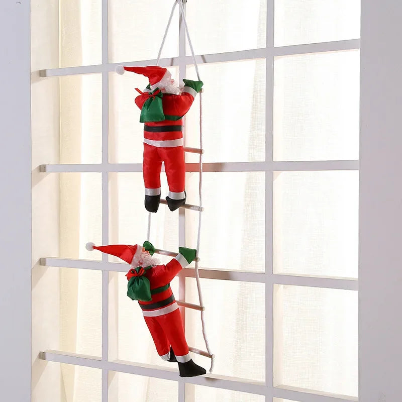 2025 DIY Christmas Santa Claus Climbing Ladder - Decorations for Home Xmas Tree, Wall, Window & Holiday