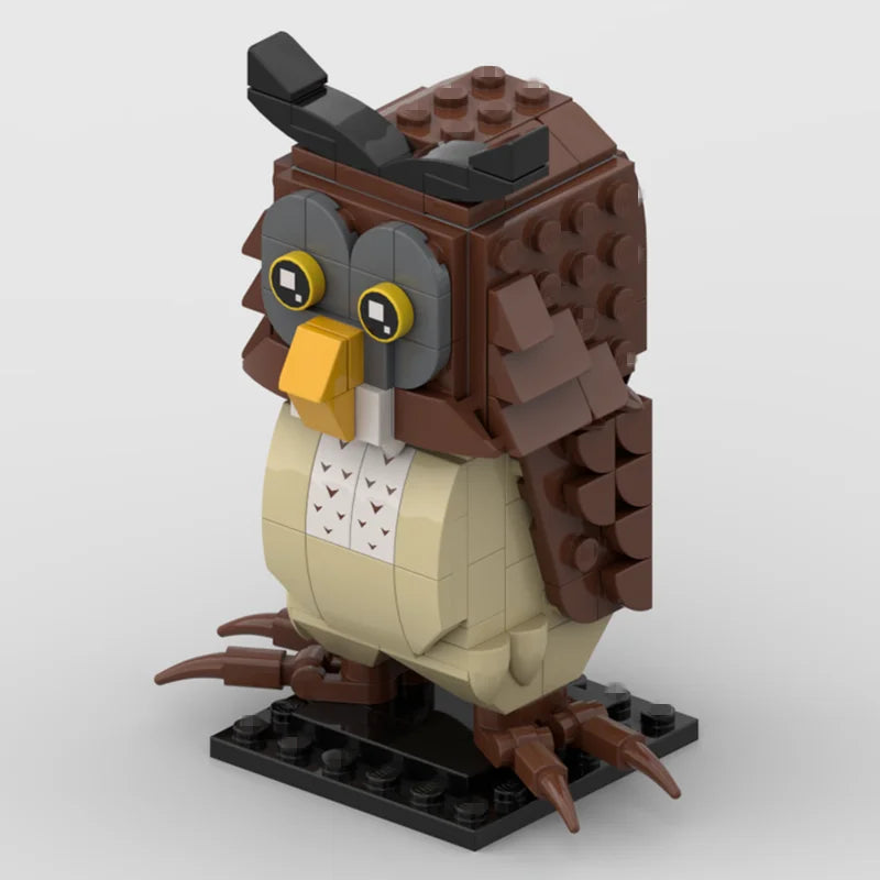 MOC Cute Animals Bear Cow Rabbit Eagle Penguin Hedgehog Tiger Panda Pig Building Blocks Toys for Children Kids Christmas Gifts