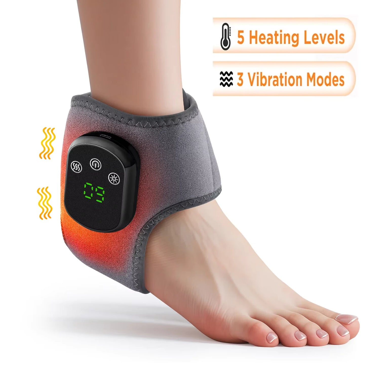 Electric Heating Wrist Guard 5 Levels Hot Compress Massage Wrist Brace Ankle Wrap Hand Foot Protector Rechargeable Wristband