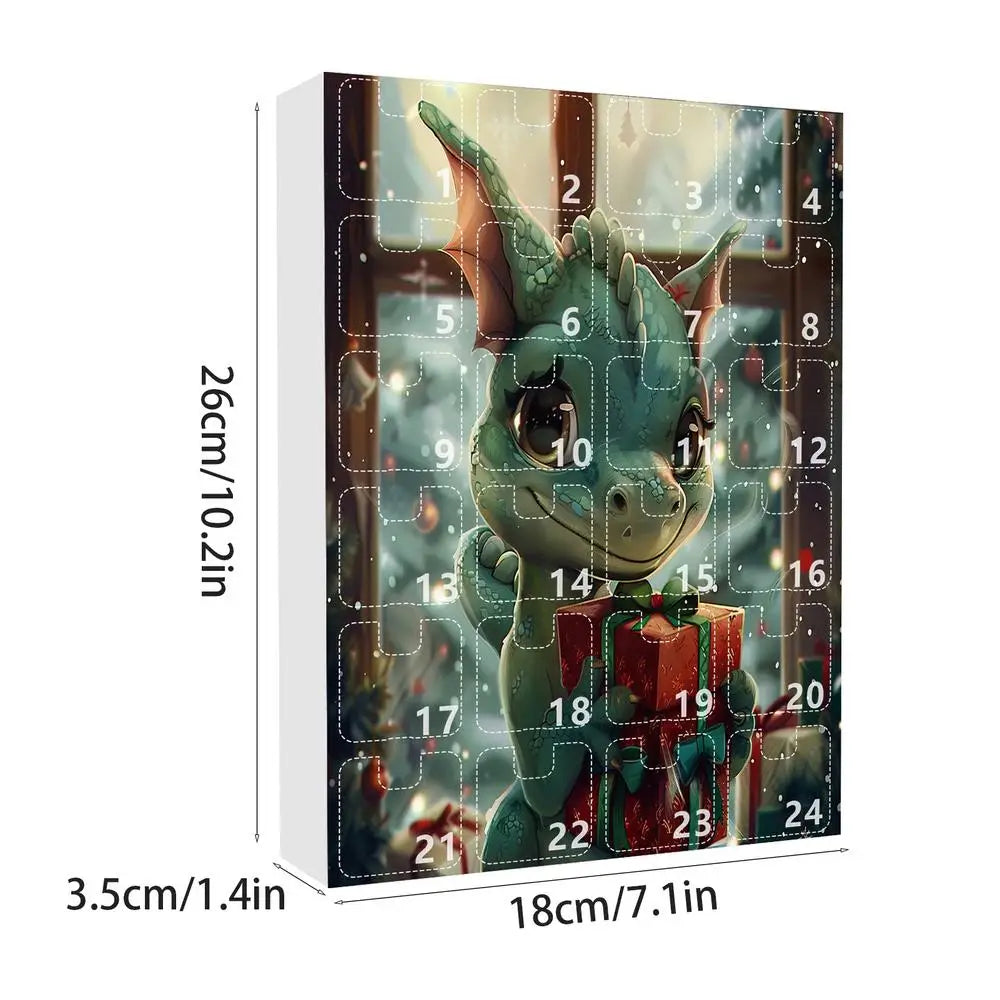 2024 Christmas Dragon Advent Calendar kit Christmas tree Acrylic Dinosaur Ornament Acrylic 2d Dragon Pendant Toy Christmas gift