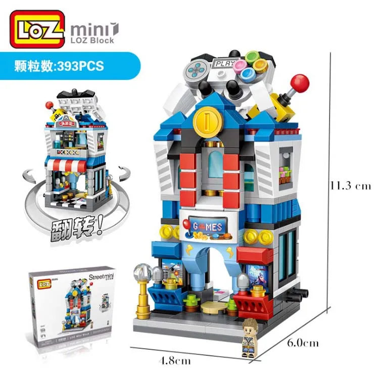 LOZ Blocks Cute Mini Street Store Children Educational Toys Small Shop Brinquedos Model  Building Bricks Girl Gifts 1621 - 1652