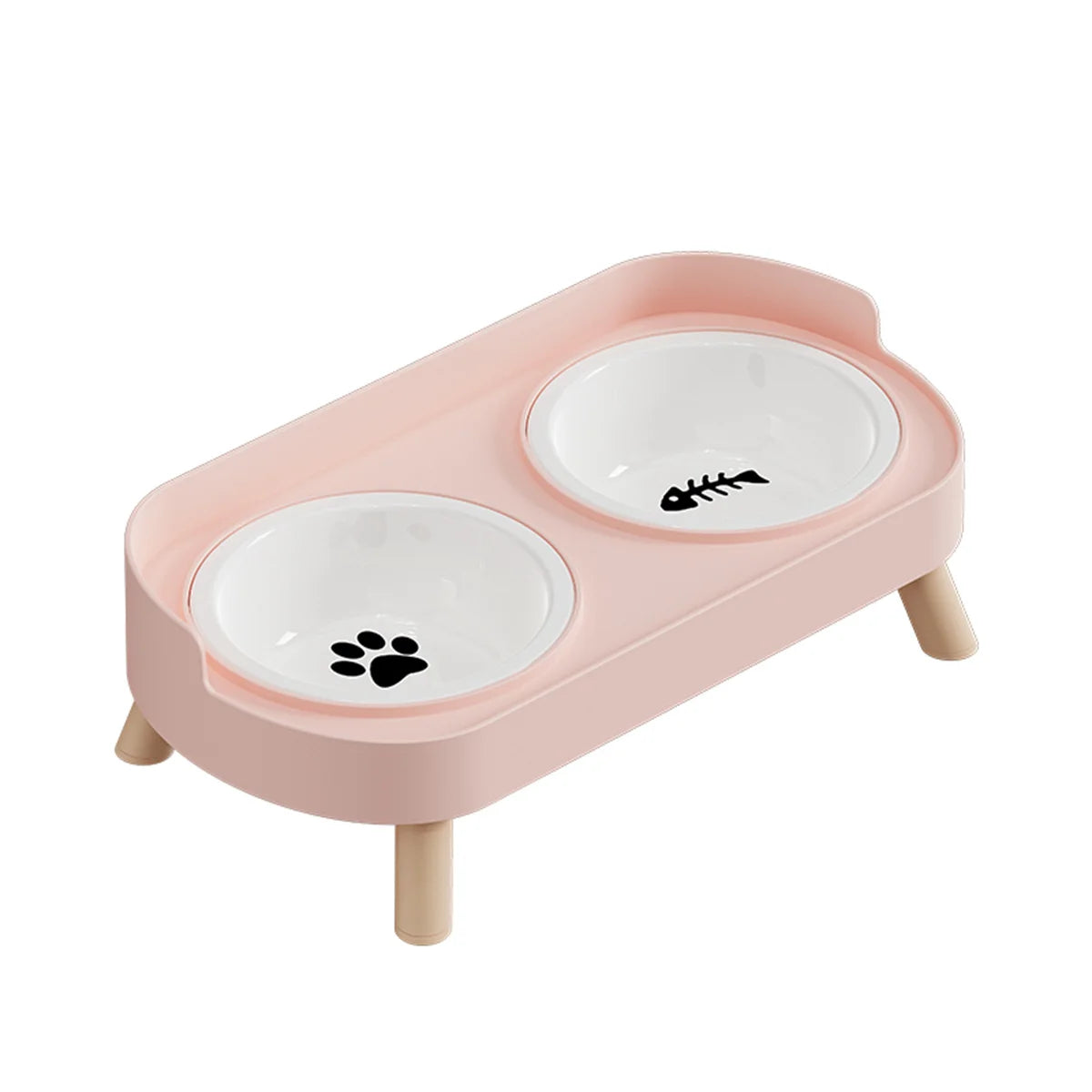 A Colorful Dopamine Pet Double Bowl Fashion Feeding Large Capacity Stainless Steel Dog Bowl Drinking Water Neck Cat Double Bowl
