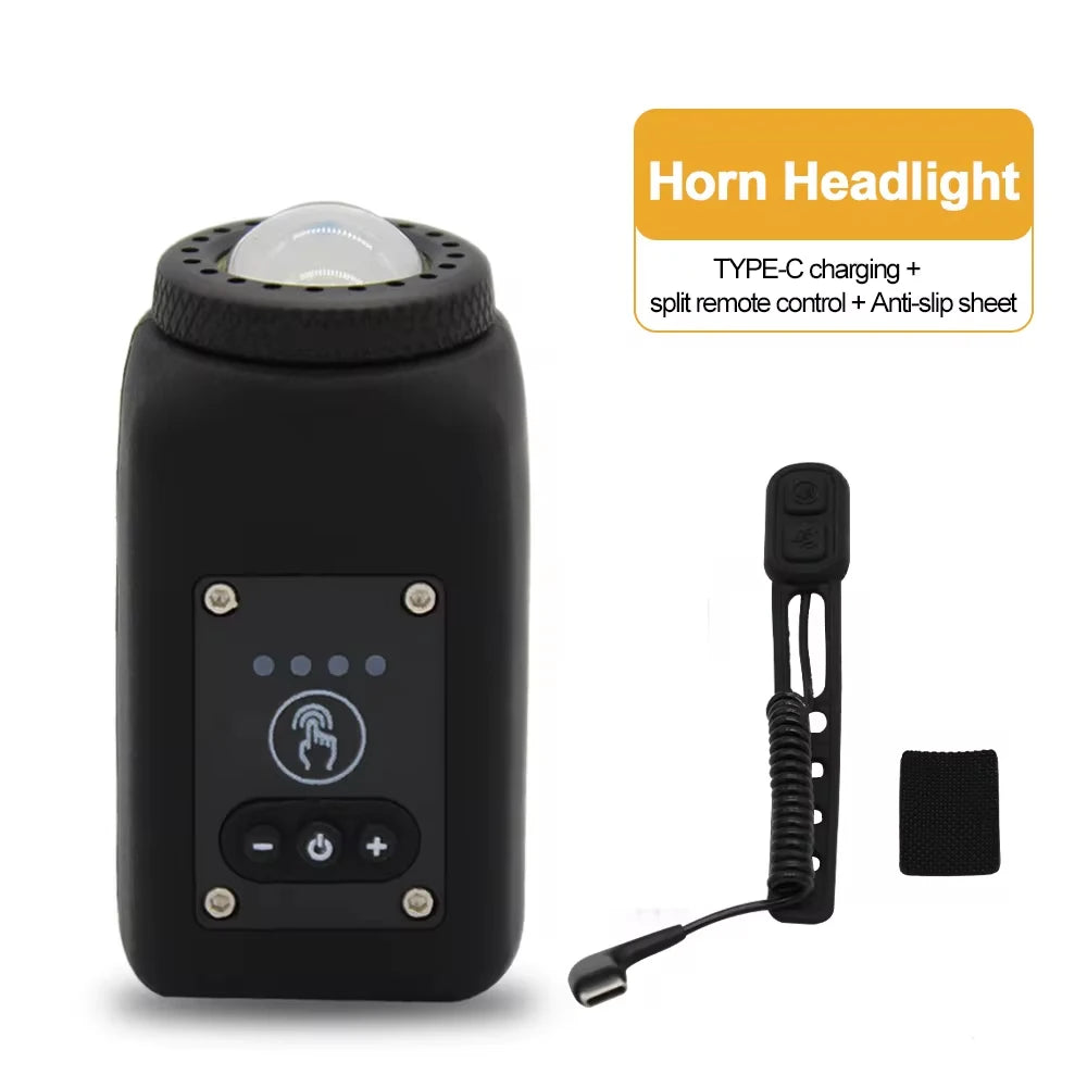 Bike Horn Light 110DB USB Rechargeable Bicycle Front Light Electric Bell Remote Control Horn Bike Light Night Cycling Accessorie