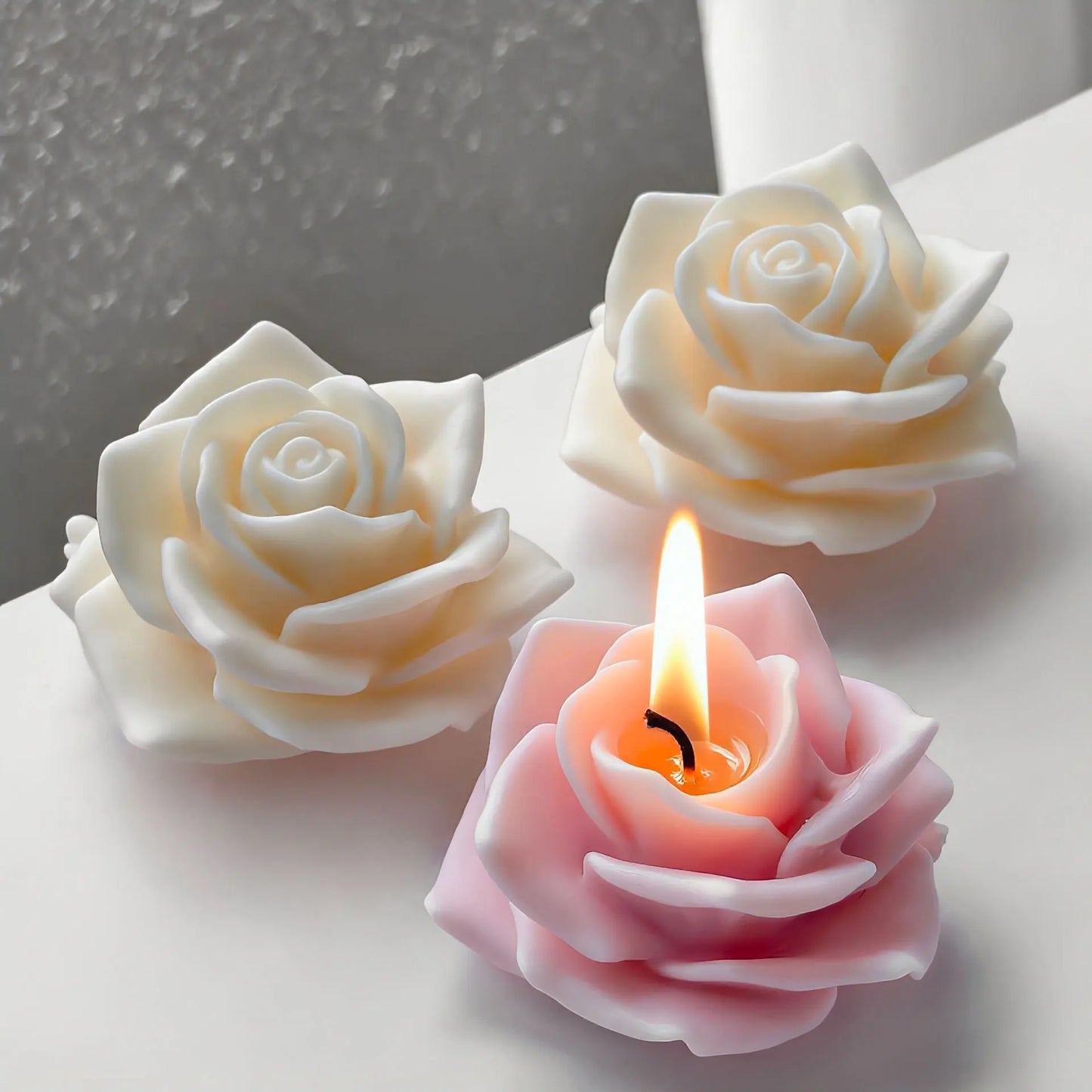 3D Rose Flower Aroma Candle Silicone Mold DIY Flowers Plaster Resin Ornament Molds Handmade Chocolate Candy Baking Tool