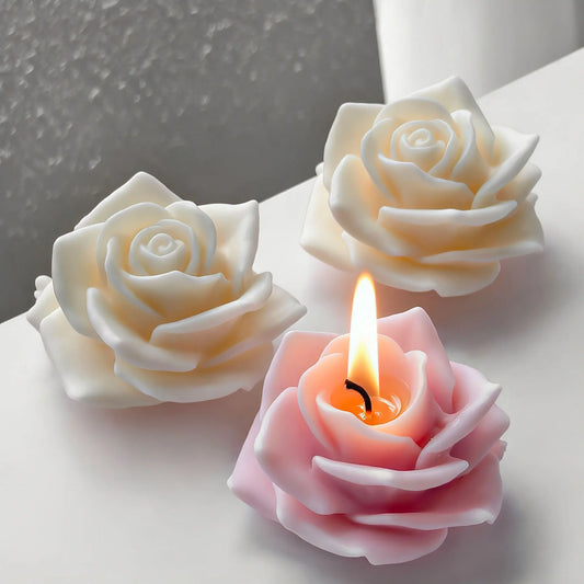 3D Rose Flower Aroma Candle Silicone Mold DIY Flowers Plaster Resin Ornament Molds Handmade Chocolate Candy Baking Tool
