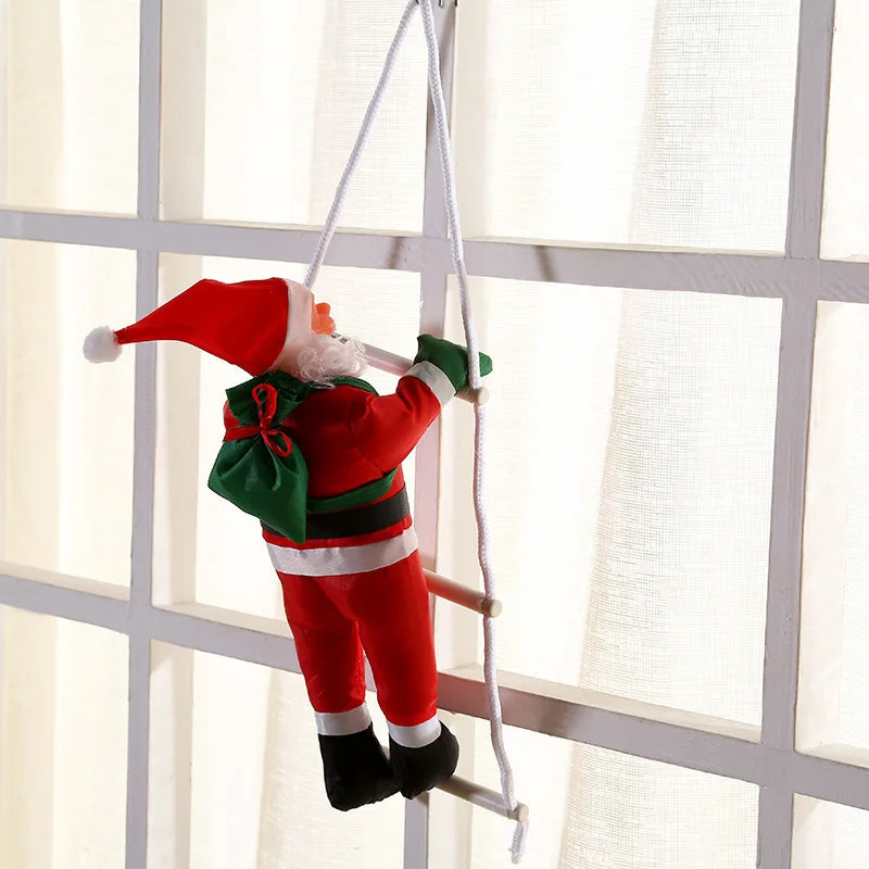 2025 DIY Christmas Santa Claus Climbing Ladder - Decorations for Home Xmas Tree, Wall, Window & Holiday
