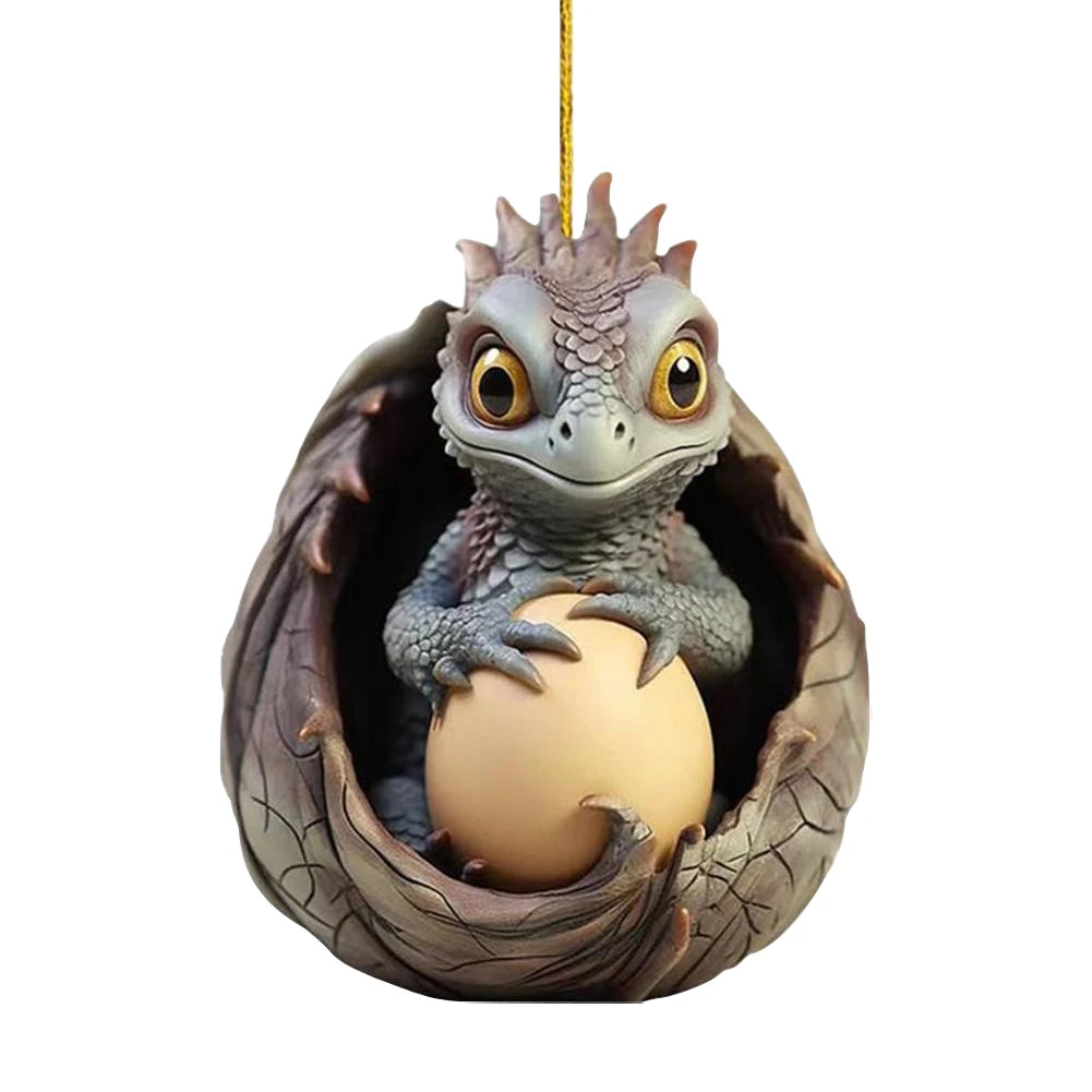 Christmas Dragon Ornaments Novelty Dragon Egg Tree Pendant Cute Hanging Ornament Acrylic for Home and Car Decoration