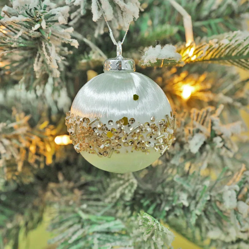 6/12pcs Velvet Christmas Balls Christmas Tree Hanging Ornament Exquisite Velvet Pendant Ball For Home Christmas Party Decoration