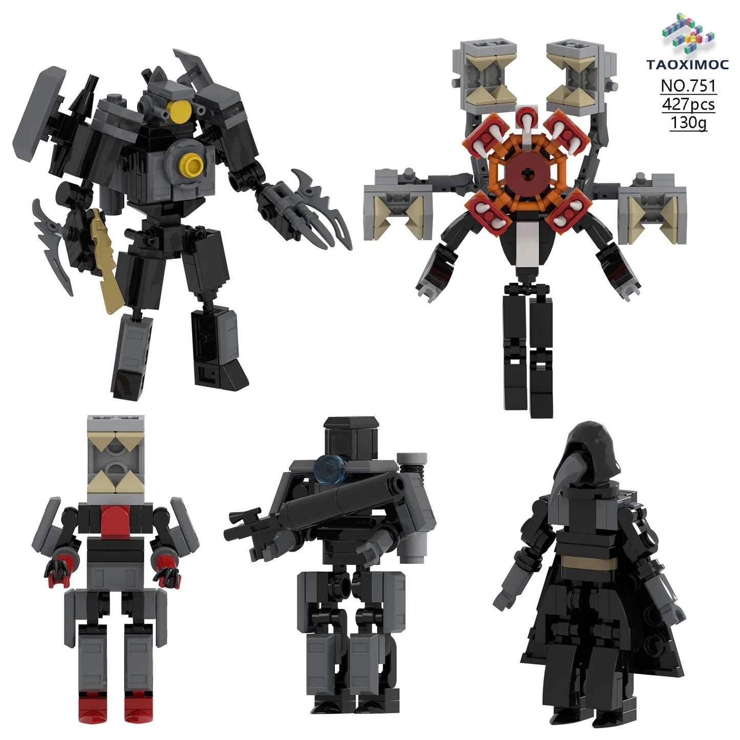 Skibidi Toilet Titan TV Man Speakerman Horror Game Bosses Camara Building Block Cartoon Doll Model Kids Birthday Halloween Gift